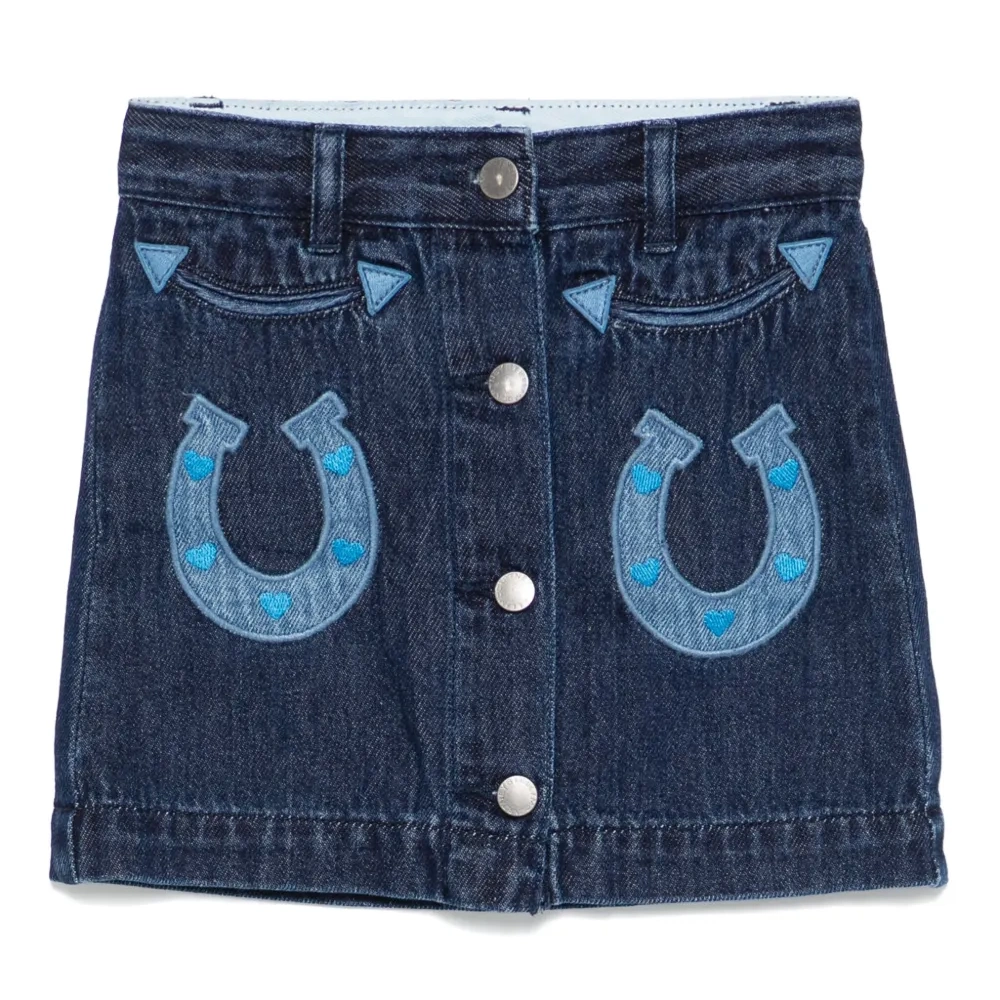 Джинсовая юбка с аппликацией