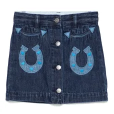 Джинсовая юбка с аппликацией