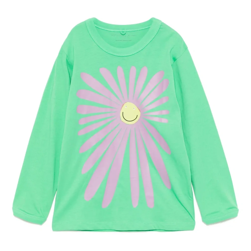 Футболка с длинными рукавами и цветочным принтом