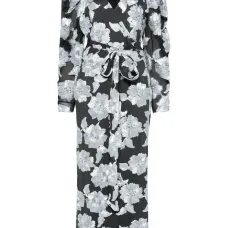 Сетчатое платье макси с цветочным принтом