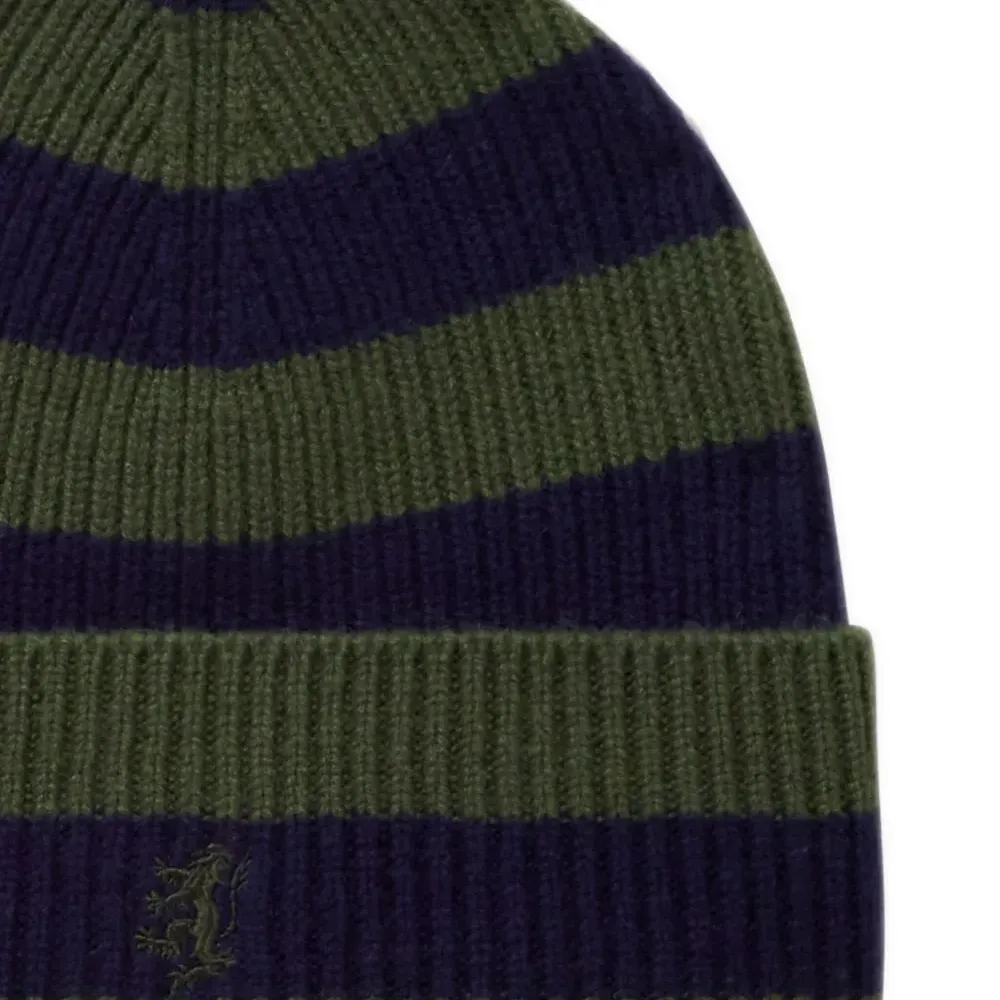 Кашемировая шапка бини в полоску