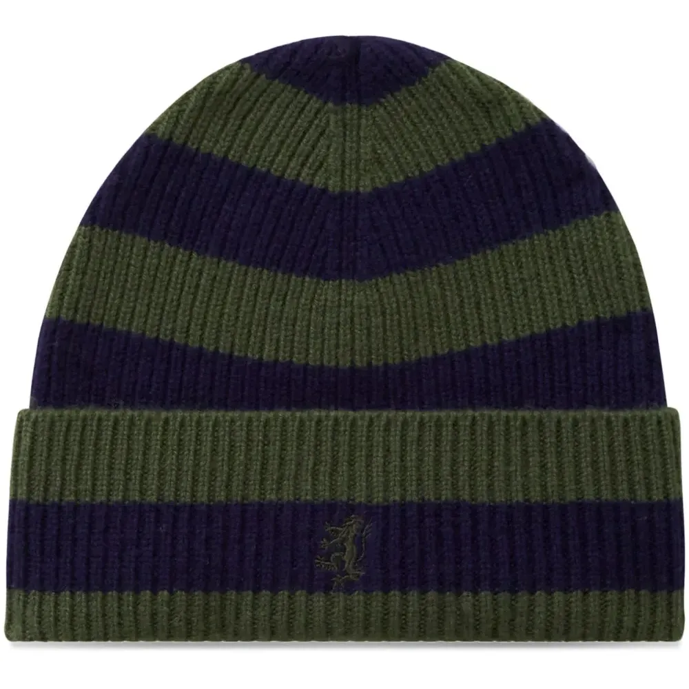 Кашемировая шапка бини в полоску