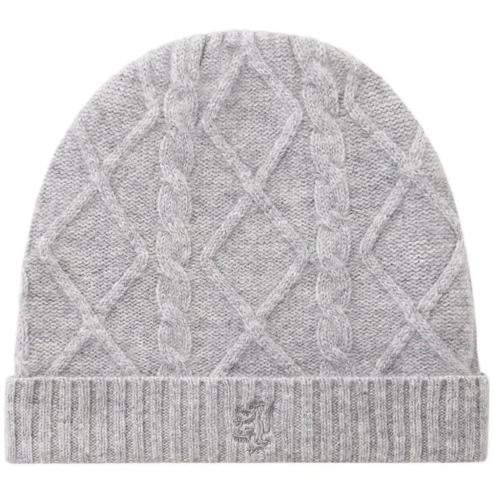 Кашемировая шапка бини фактурной вязки