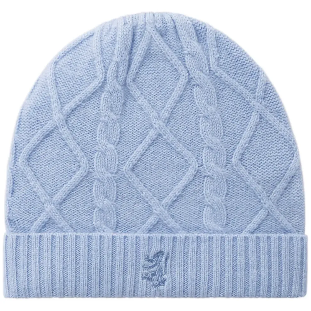 Кашемировая шапка бини фактурной вязки