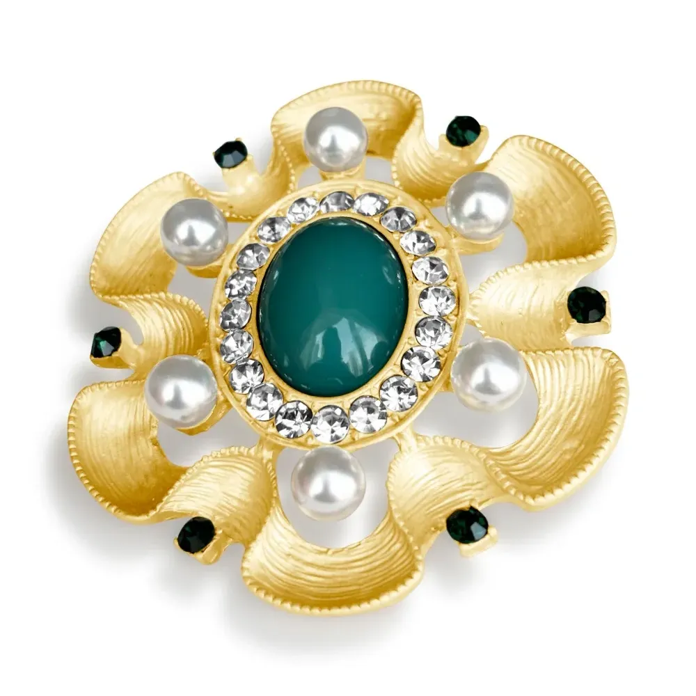 Брошь с искусственным жемчугом