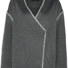 Жакет с запахом и декоративной строчкой