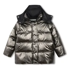 Пуховик с капюшоном и эффектом металлик Пуховик с капюшоном и эффектом металлик