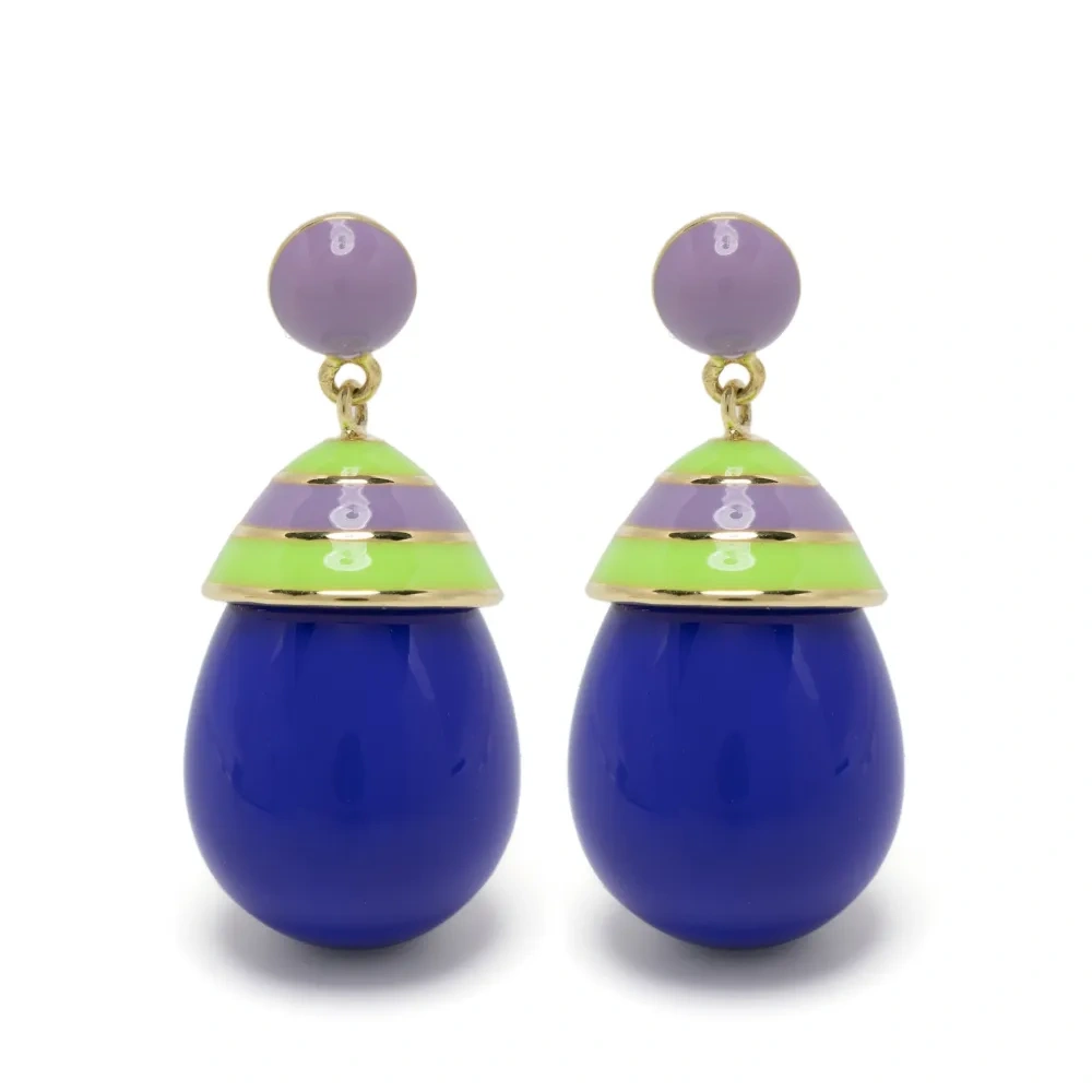 Серьги-подвески в полоску