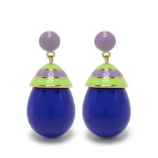 Серьги-подвески в полоску