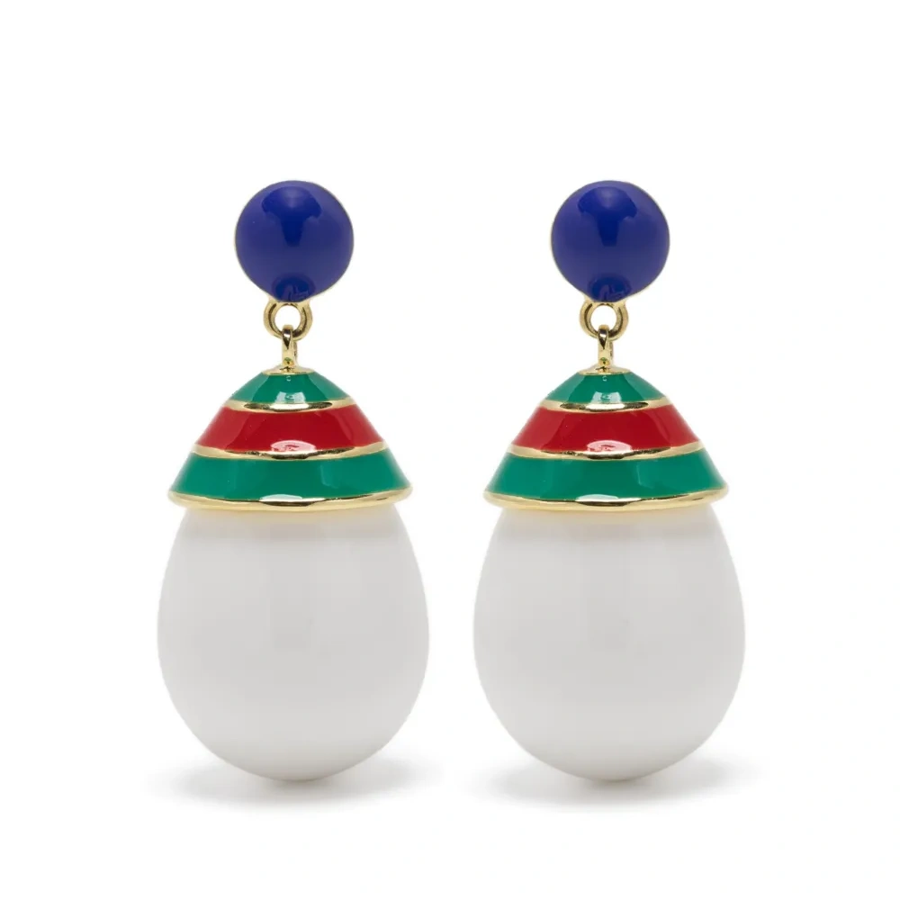 Серьги-подвески в полоску