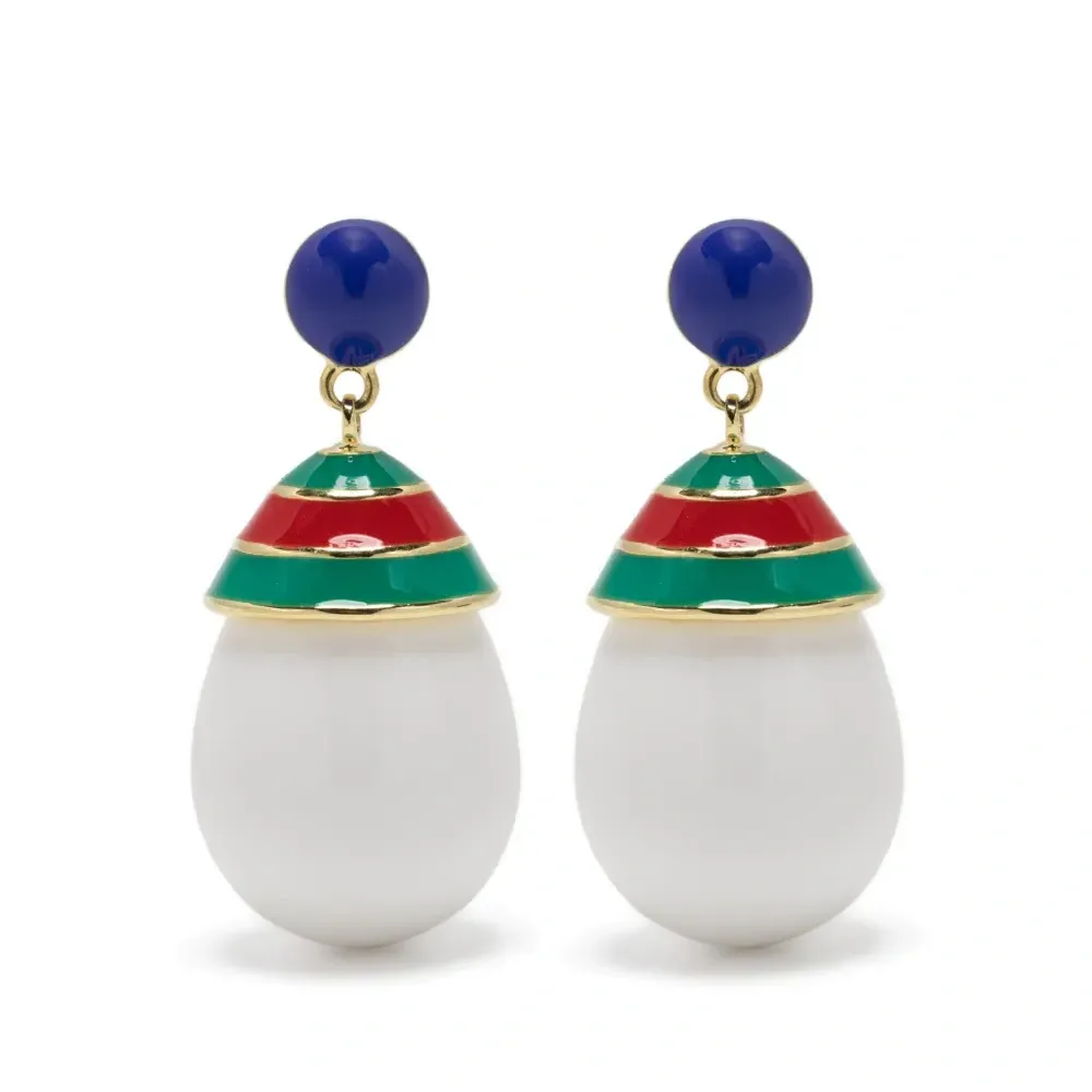 Серьги-подвески в полоску