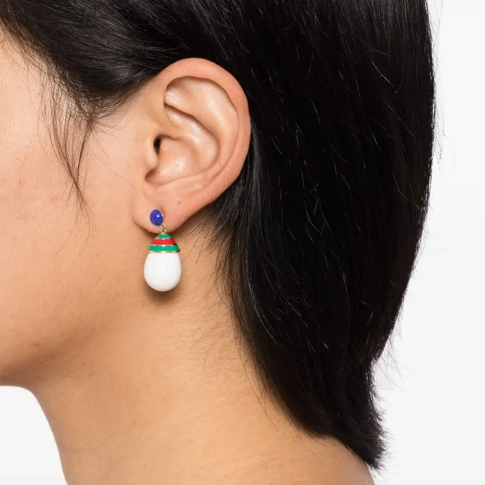 Серьги-подвески в полоску