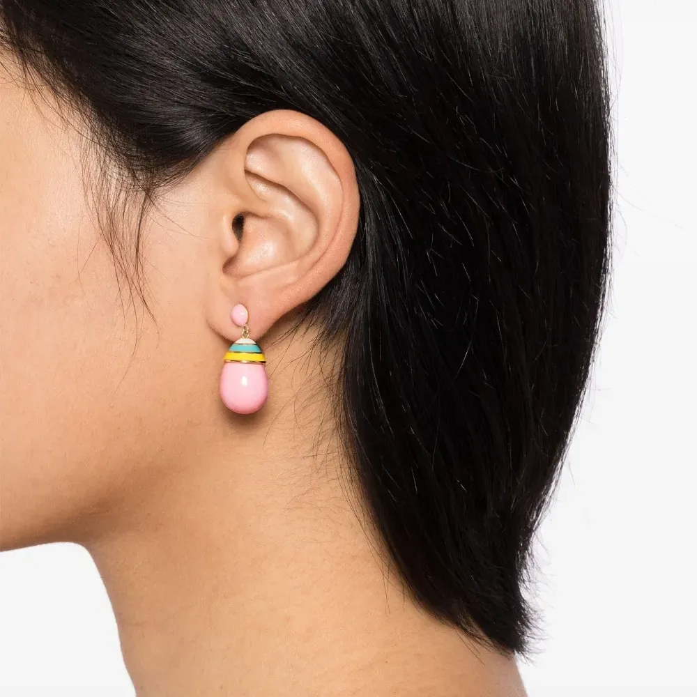 Серьги-подвески в полоску