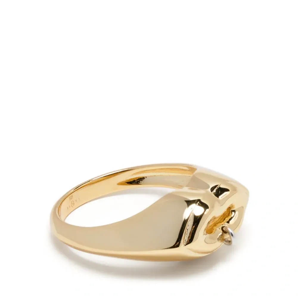 кольцо с металлическим декором