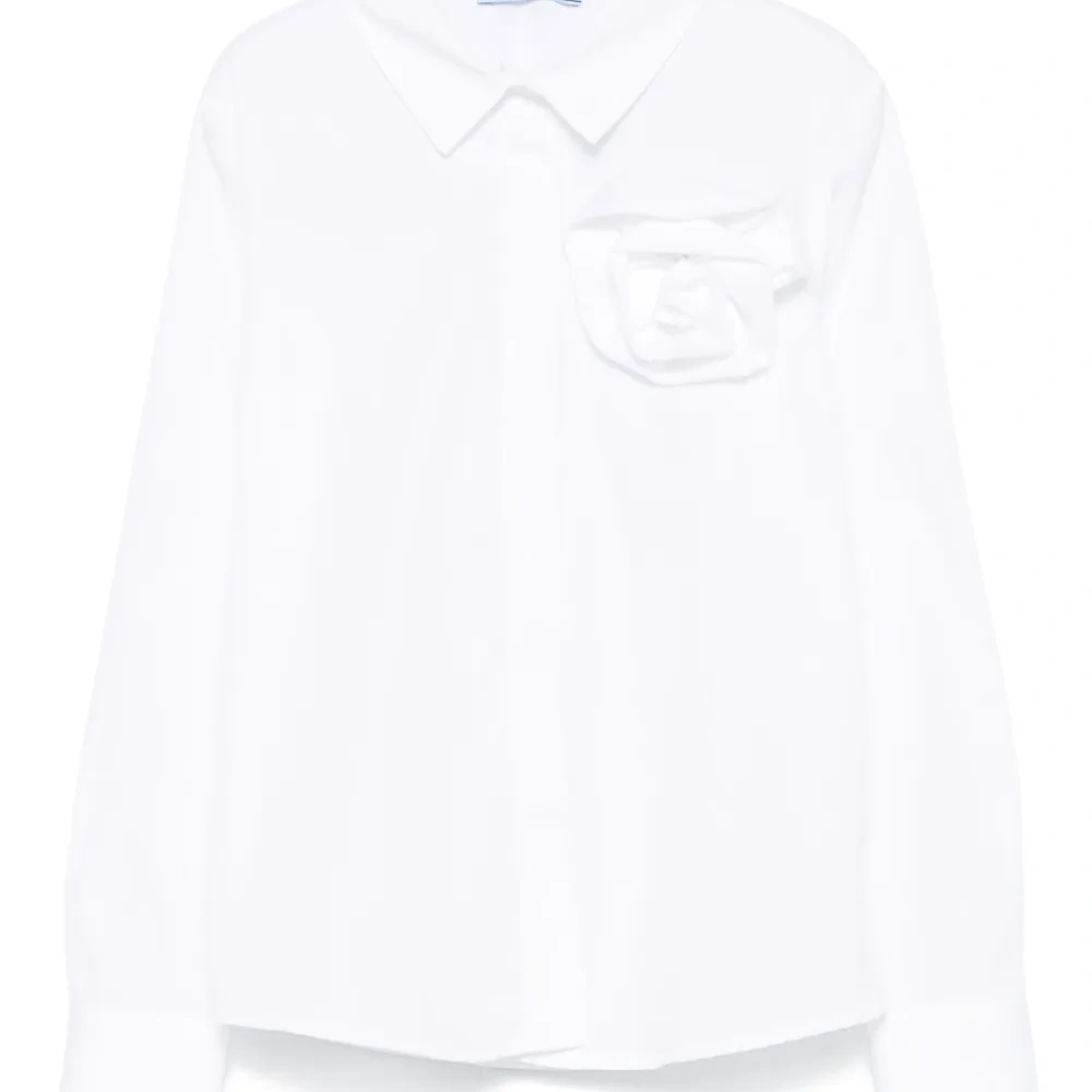 Рубашка с цветочной аппликацией