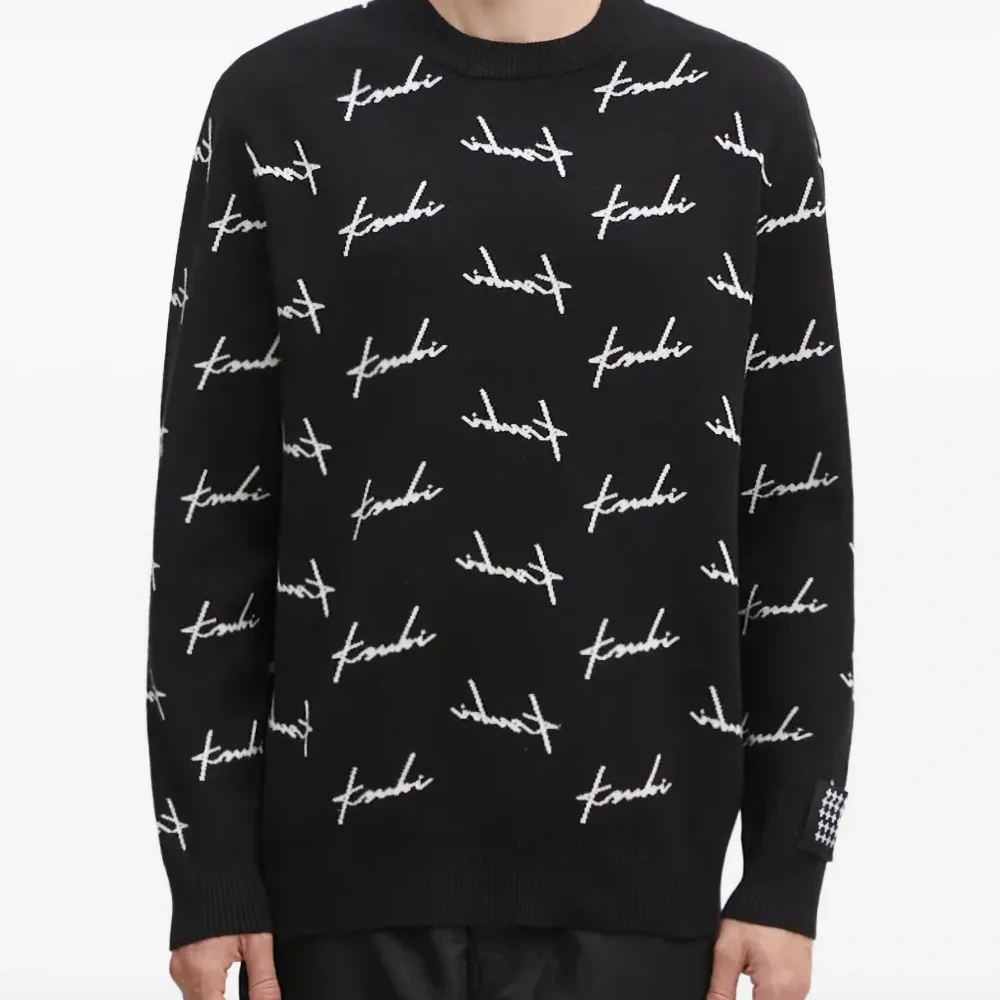 Джемпер с круглым вырезом и фирменным узором Skript