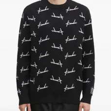 Джемпер с круглым вырезом и фирменным узором Skript