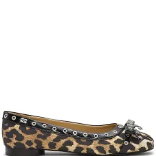 Балетки с люверсами и принтом