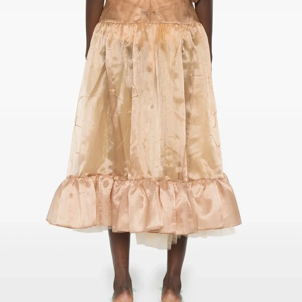 Юбка миди с эффектом металлик