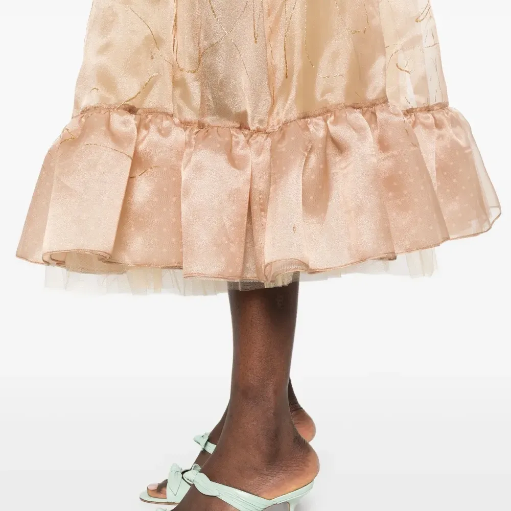 Юбка миди с эффектом металлик