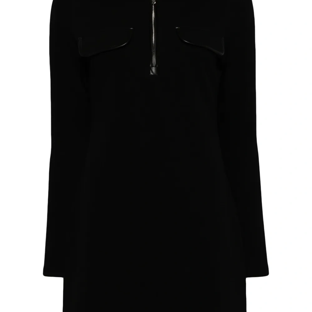 Платье мини с воротником на молнии