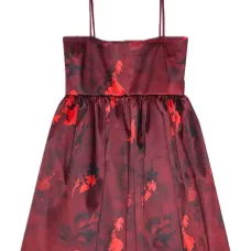 Атласное платье мини с принтом