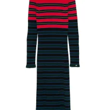 Трикотажное платье миди в полоску