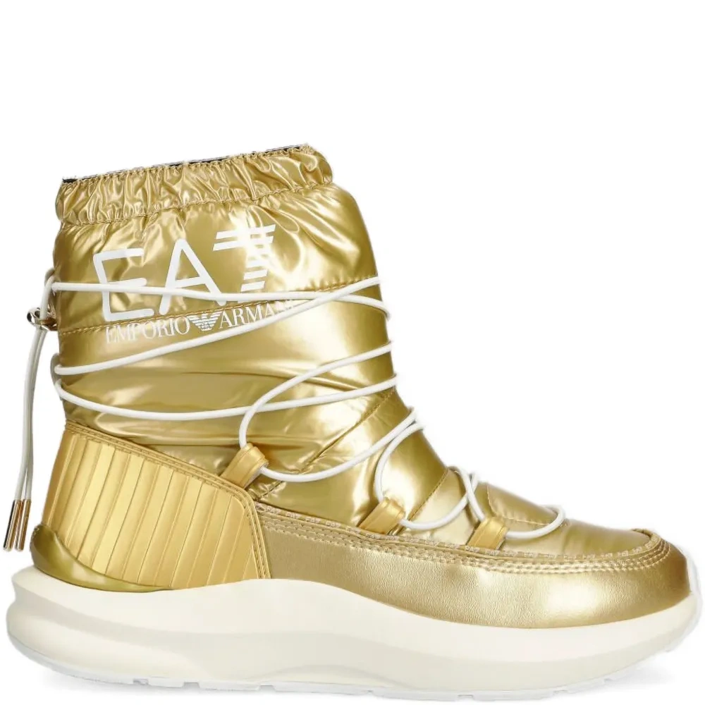 Дутые ботинки с эффектом металлик