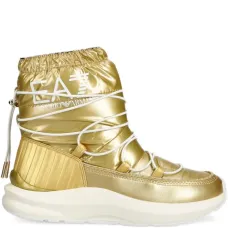 Дутые ботинки с эффектом металлик