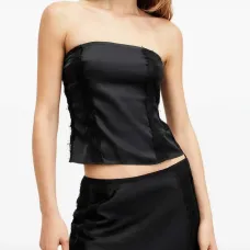 Атласный топ Morgan с кружевом Атласный топ Morgan с кружевом