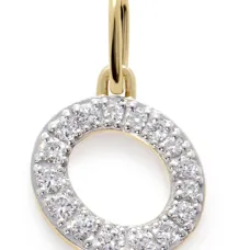 Подвеска в форме буквы O из желтого золота с бриллиантами