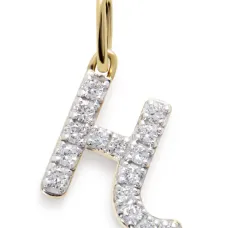Подвеска H из желтого золота с бриллиантами