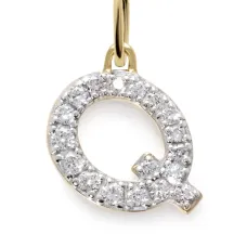 Подвеска в форме буквы Q из желтого золота с бриллиантами Подвеска в форме буквы Q из желтого золота с бриллиантами