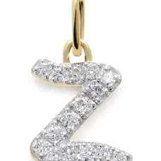 колье из желтого золота с бриллиантами и подвеской в форме буквы Z