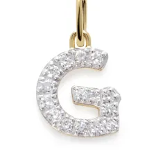 Подвеска в форме буквы G из желтого золота с бриллиантами Подвеска в форме буквы G из желтого золота с бриллиантами