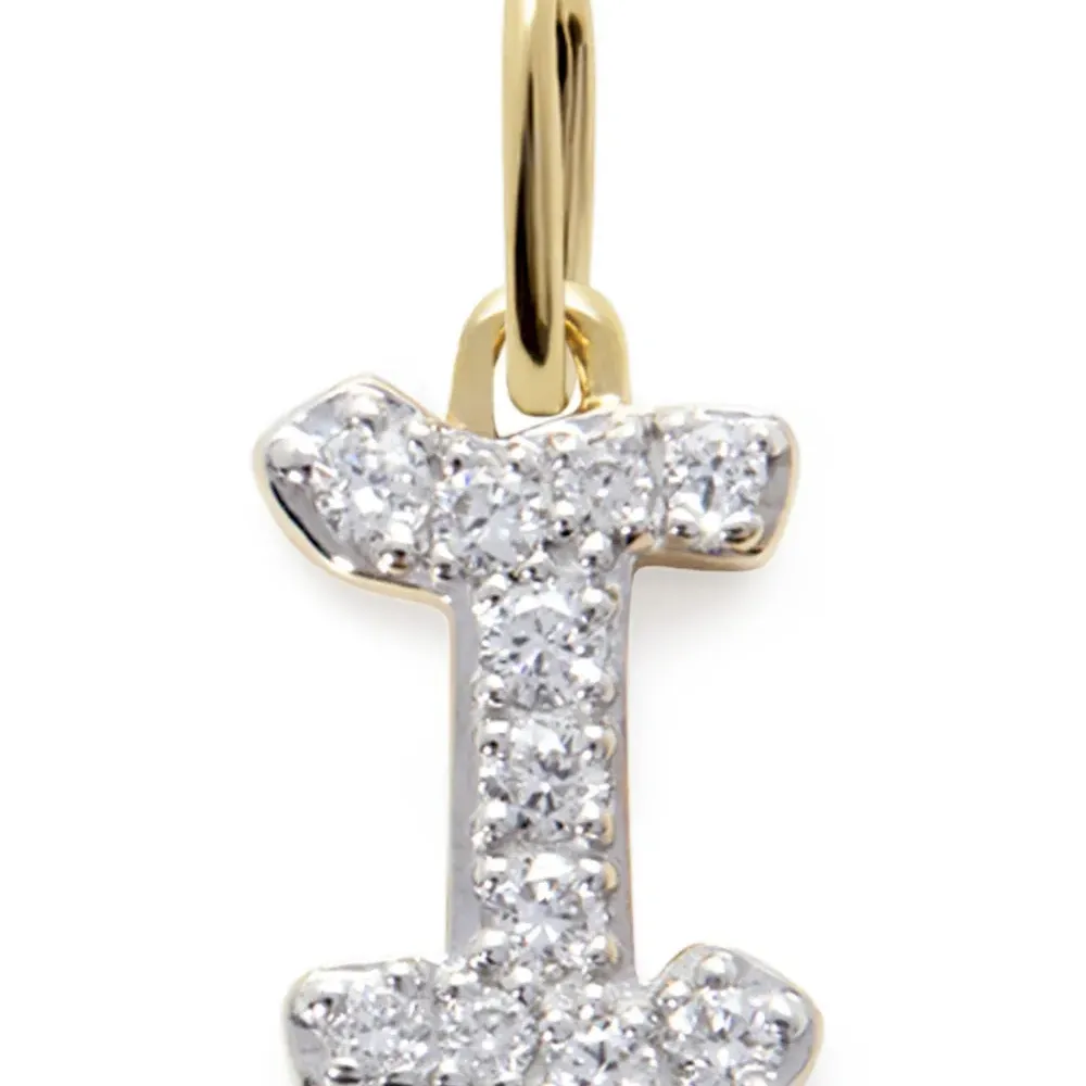 Подвеска I из желтого золота с бриллиантами