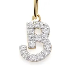 Колье из желтого золота с бриллиантами и подвеской в форме буквы B