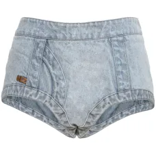 Джинсовые шорты с эффектом потертости