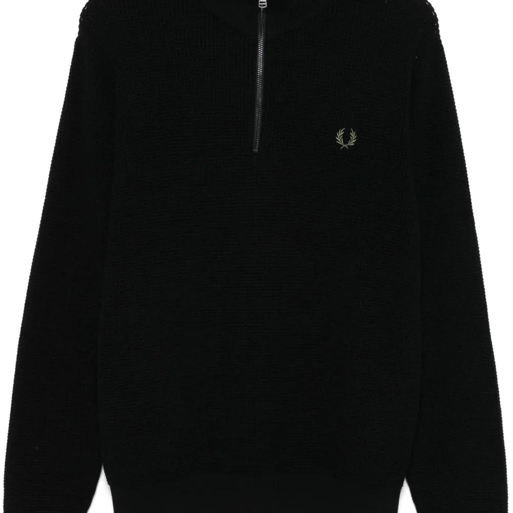 Фактурный свитер с воротником на молнии