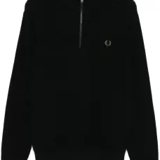 Фактурный свитер с воротником на молнии