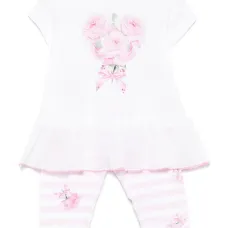 Комплект из топа и брюк с принтом