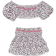 Комплект из топа и юбки с леопардовым принтом