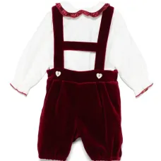 Комплект из топа и бархатного комбинезона