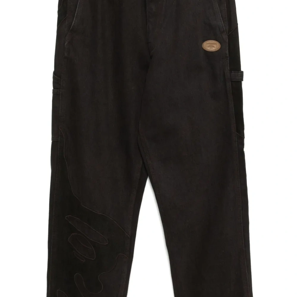 Прямые брюки с нашивкой-логотипом