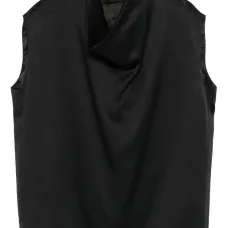 Блузка без рукавов с воротником-воронкой