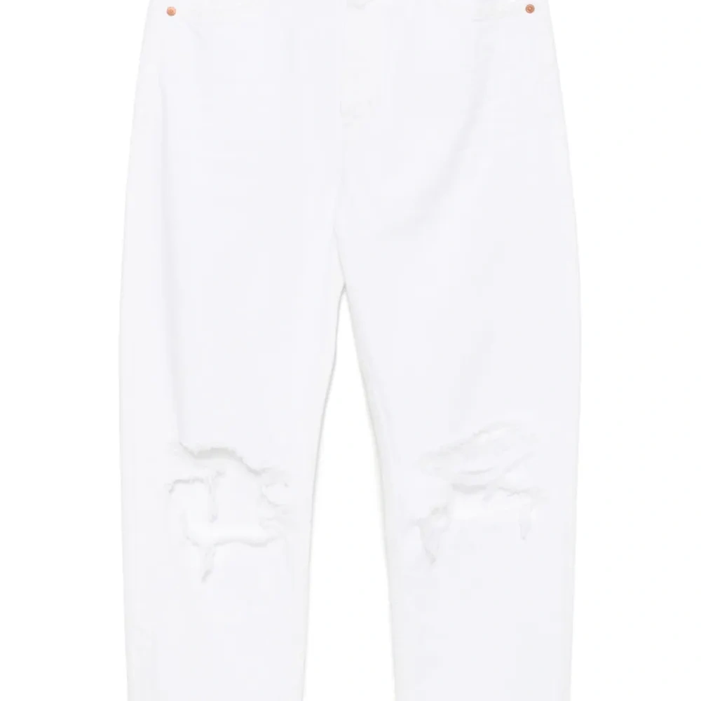 Прямые джинсы с эффектом потертости