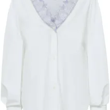 Рубашка с V-образным вырезом и кружевом