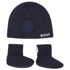 Комплект из шапки бини и пинеток с вышитым логотипом