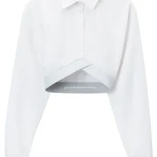 Укороченная рубашка с логотипом Укороченная рубашка с логотипом