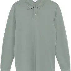 Рубашка поло из ткани пике с длинными рукавами